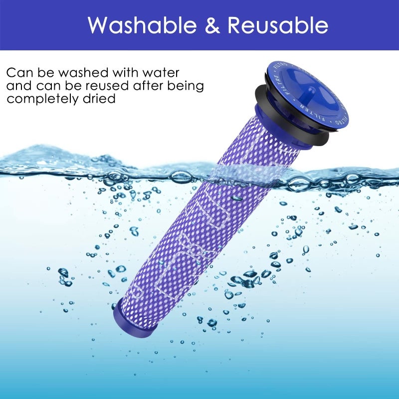 MXZONE Filter Replacements for Dysonn Filter V6 V7 V8 DC58 DC59 Animal Absolute Cordless Vacuum Cleaner Parts, 4 Washable Pre Filters for Dysonn Vacuum, Compare to Part 965661 01 - Image 4